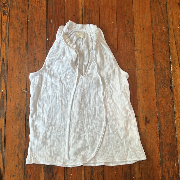 Joie Cotton Gauze Ruffle Collar White Sleeveless
Top Small - Picture 4 of 10